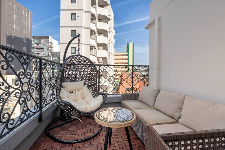 NEW/新築/4階/新宿/神楽坂/駅徒歩2分/2寝室/2バスルーム/2トイレ/最大5名/EV無し/E gallery image 5