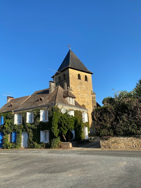 Village house with pool.