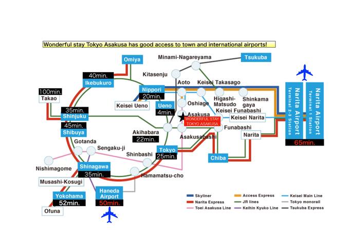 浅草エリア最大級！MAX18名/5階戸建166平米/100inchモニター/高速Wi-Fi gallery image 2