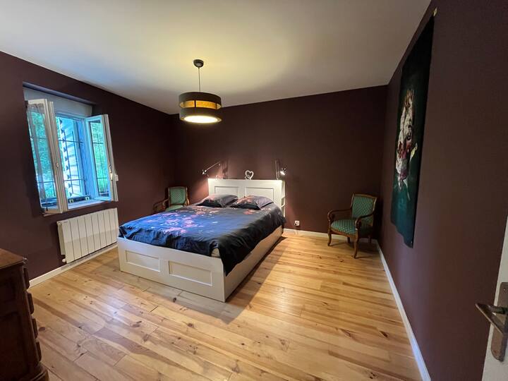 Chambre de 16 mètres carrés avec un lit King Size de 180 