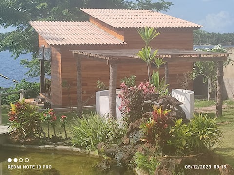 Wooden studio on the edge of the lagoon