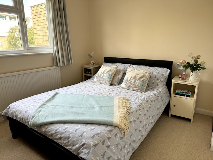 All the bedrooms are on the second floor.  Bedroom One with a king size bed and large window makes this a comfortable airy  room.