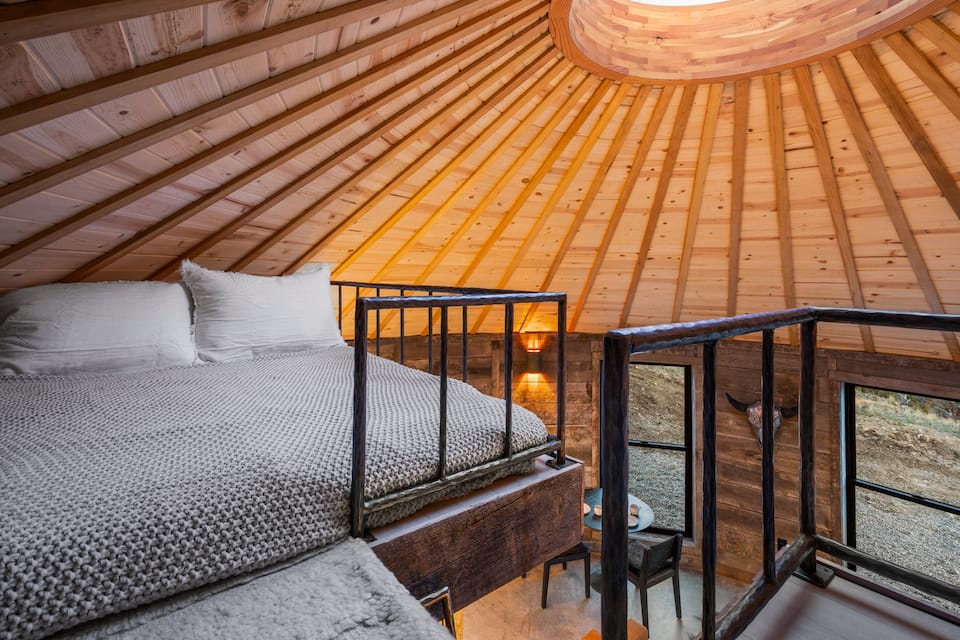 A barn-wood yurt in Paradise Valley, Emigrant, Montana, USA, photo 7 of 10