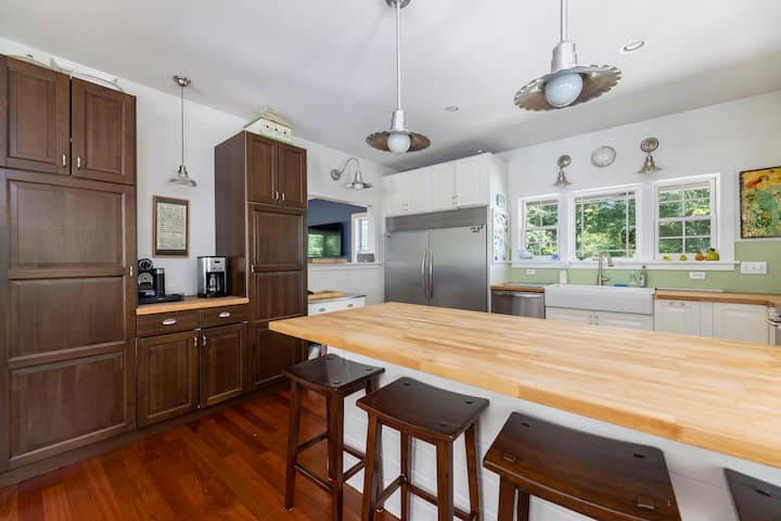 Westerly Beach House in the Woods with Pool and Hot Tub
