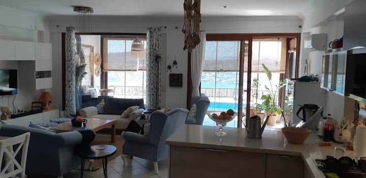 Bodrum Villa Gündoğan Eşsiz Manzaralı öZel Havuzlu - Göltürkbükü