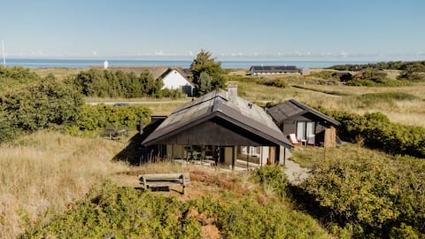 Idyllic cottage in the dunes by the sea