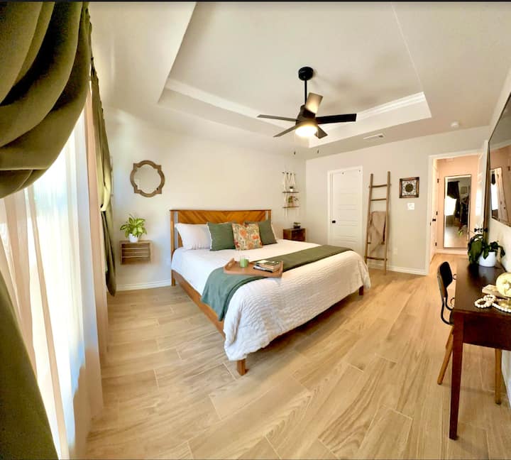 Master bedroom has a King Bed