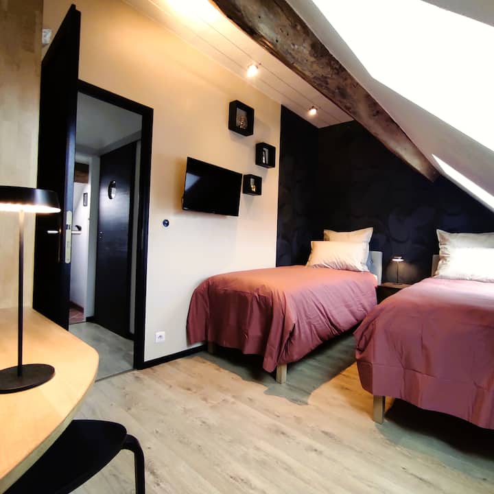 2 camas individuales 90x200 (posibilidad de convertirlas en king size)