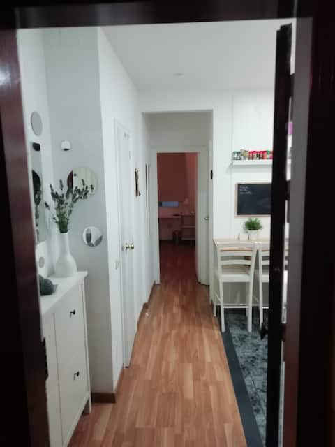 Room (and bed nido), kitchen and bathroom