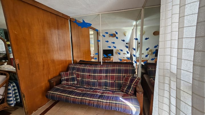 Funciona como una tercera habitación 
Es un sofá-cama matrimonial
Tv. con servicio de Sky