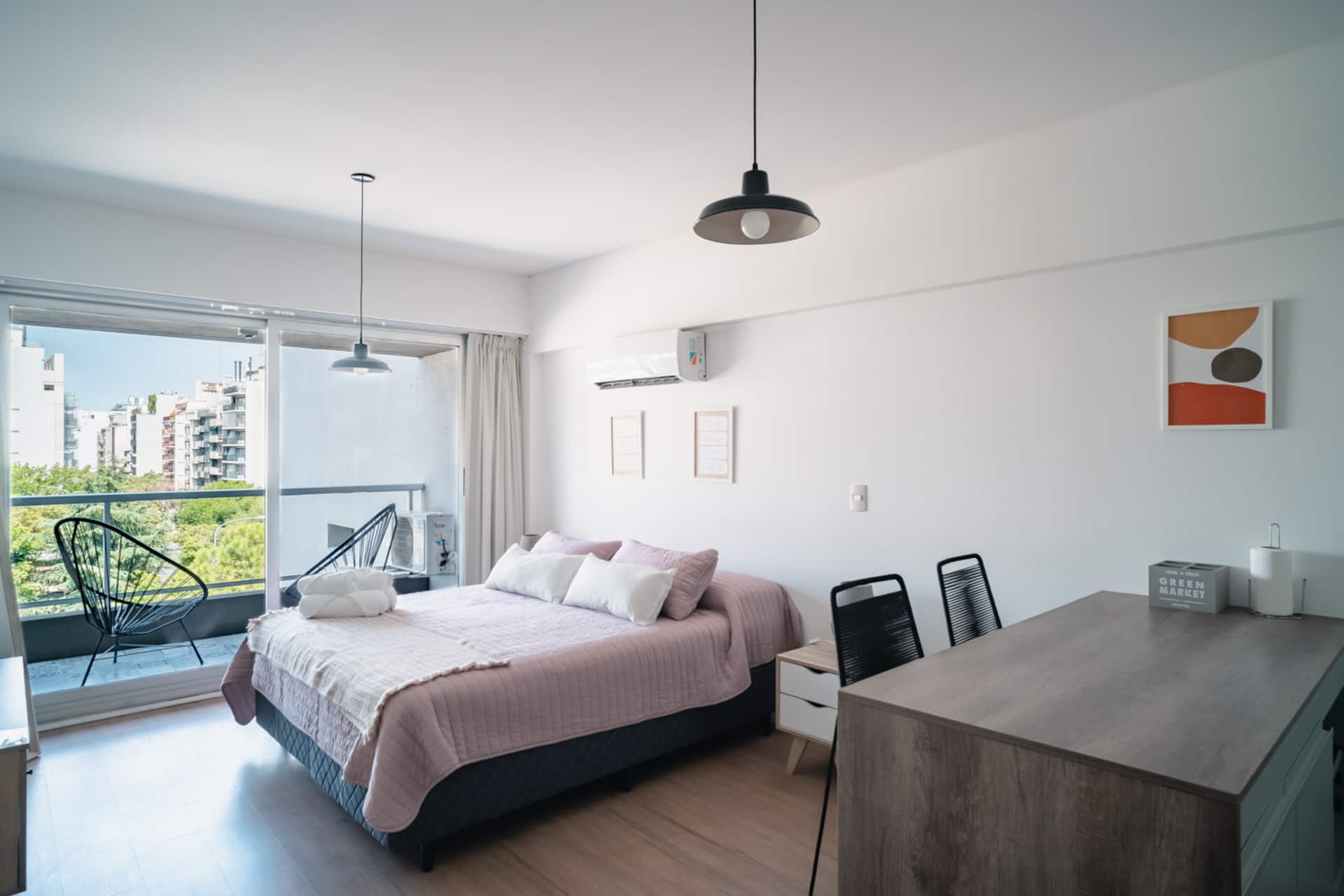 Kitnet de um quarto em Palermo com varanda e piscina