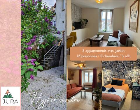 Pause Jurassienne/12 pers,3 apartments,garden,center