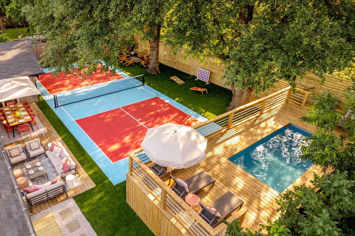 Pickleball + Pool, Fire Pit, Modern | Cowgirl Casa