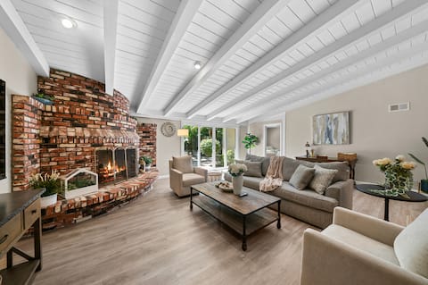 2500SF Family Home | Brick Fireplace | Garden Pond
