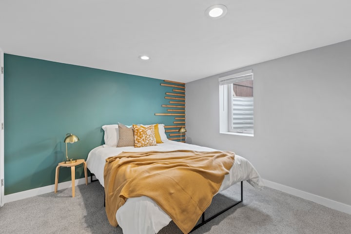 Bright, clean, and relaxing with plenty of storage. (note: blackout curtains have been installed). 