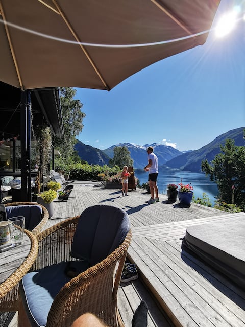 Fjord cabin with panoramic view