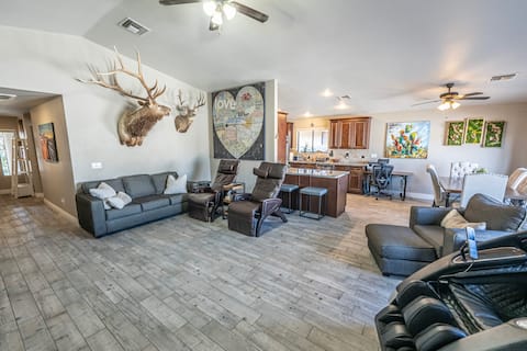 Popular Airbnb listing: Relax & Entertain | 80” TV Massage Chair, Patio TV in Kingman