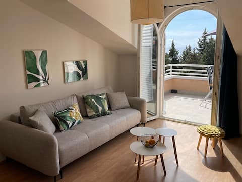 Successful Airbnb property: Loft apartment with 25m2terrace in Brežine