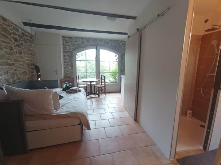 Studio Avec Terrasse, Cuisine Et Piscine Dans Mas - Saint-Jean-du-Gard