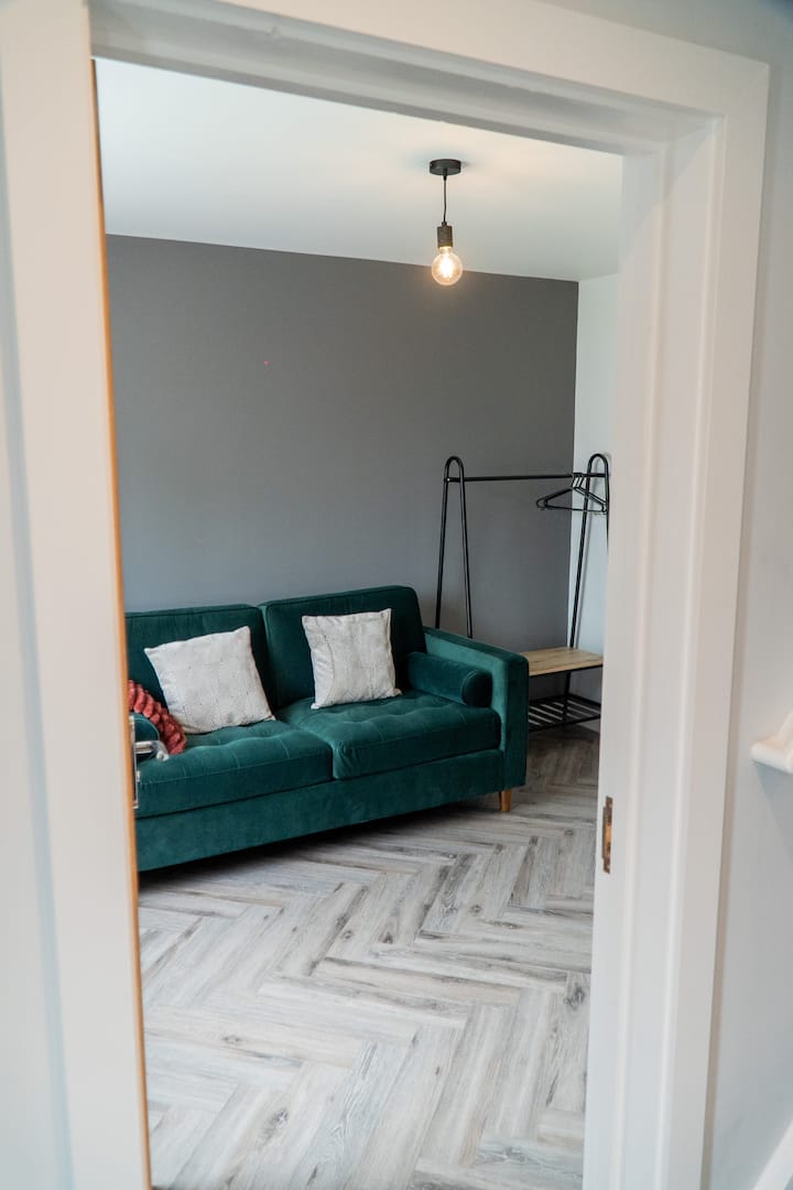 Dormitorio en la planta baja: no hay escalones en la habitación