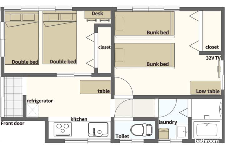 【9 Guests】near Haneda｜2br Private｜group Stay - 川崎市