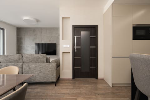 Top performing Airbnb: New! Luxe Riverside Home – Central Prague, Parking in Karlín