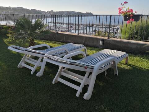 The terrace overlooking the sea
