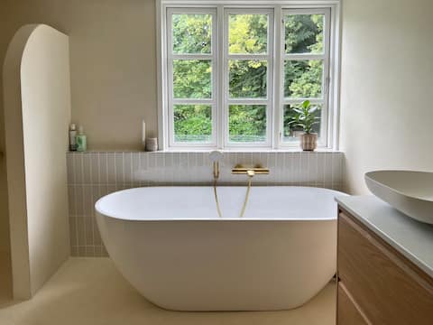 Cozy house close to forest, water and city.