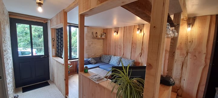 sofa bed, TV,  wifi, books  for young and old