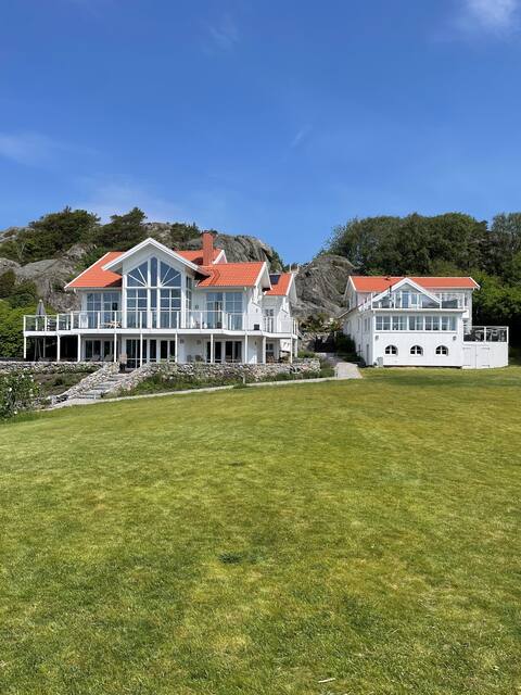 Beachfront home with lake views