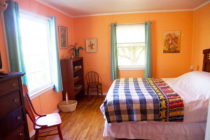 Მთავარი საძინებელი ფერადი და კომფორტულია