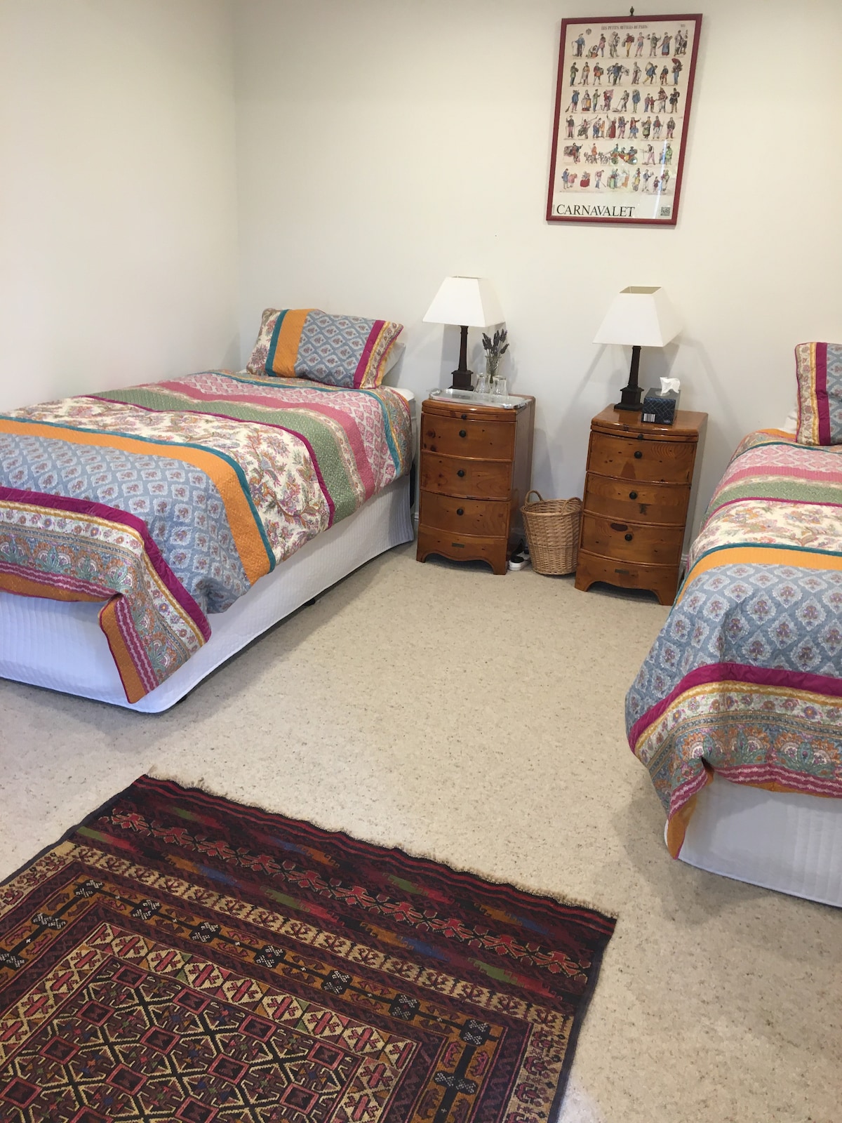 Second Bedroom shown here with  2 LONG SINGLE BEDS