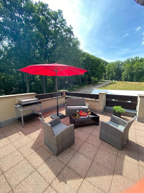 In the middle of the forest! At Sylvie's