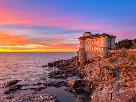 Suite at Boccale Castle | Terrace with sea view