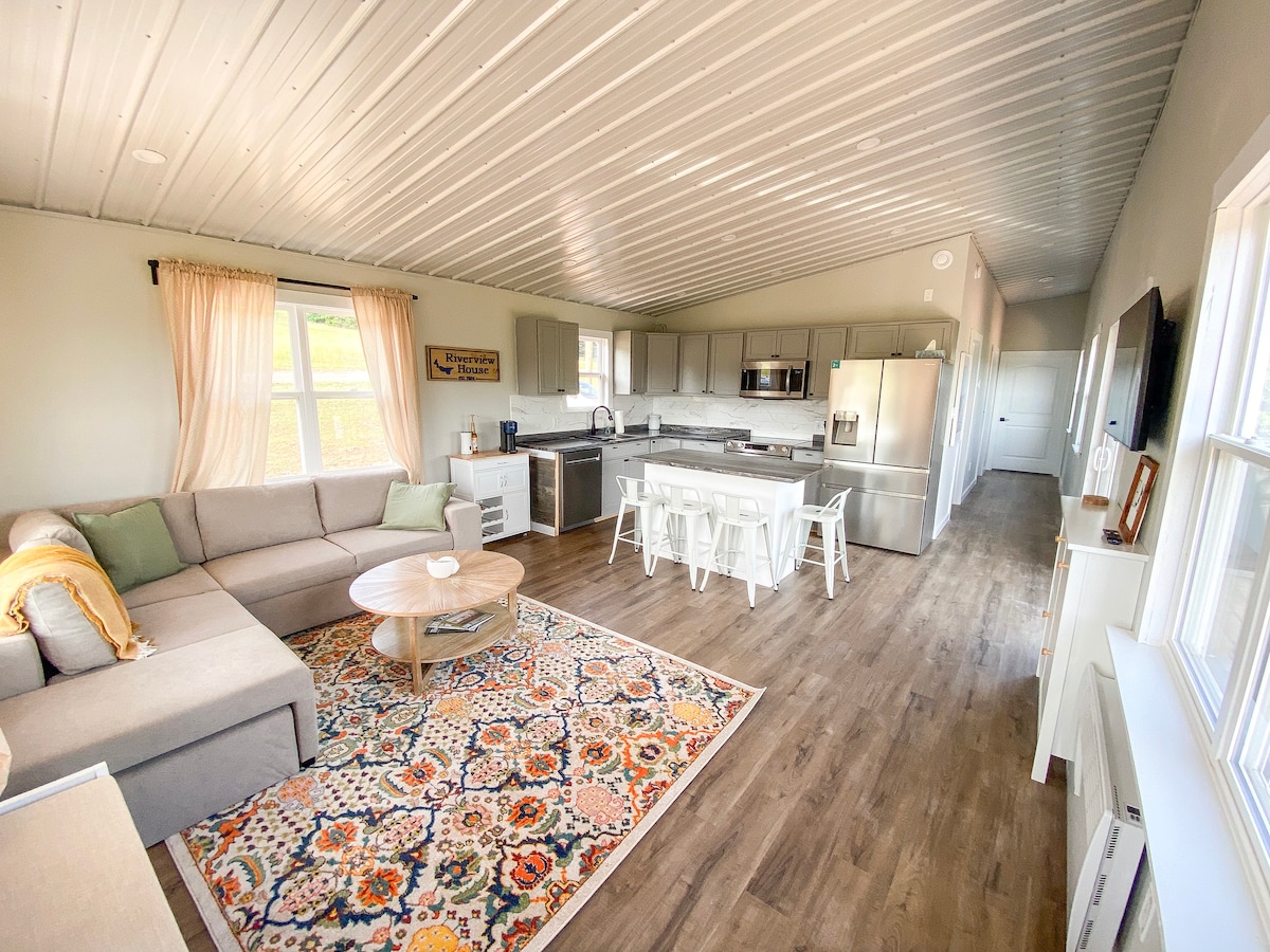 large sectional couch that pulls out into a double bed. 