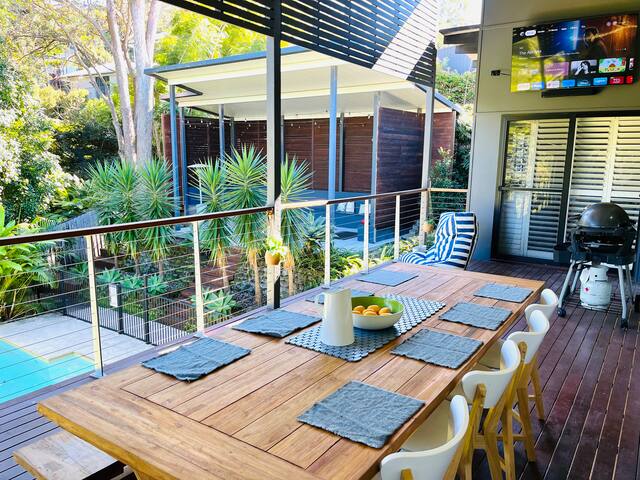 tropical retreat style home