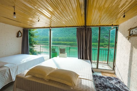 Top Room Overlooking River Balcony With Sky Night