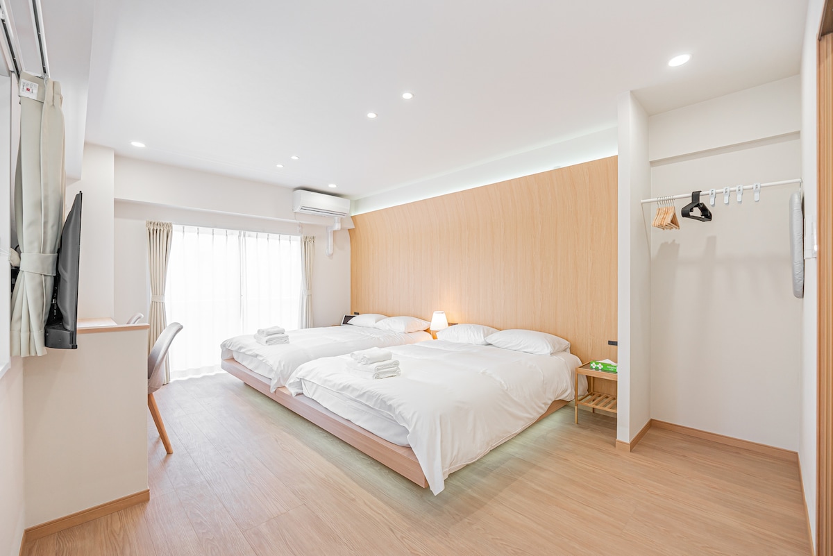 Zhaitong - Ryogoku Hotel] 2 double beds / kitchen / TV / Wi-Fi