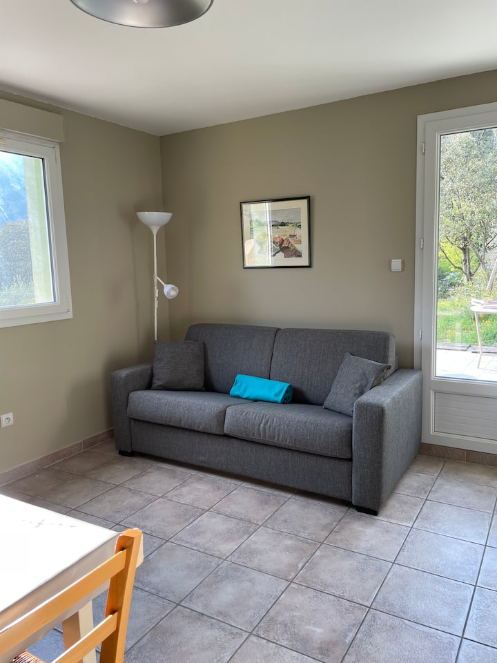 T2 Jardin Parking Clim Rdc Villa 41m2 Vue Montagne - Corte