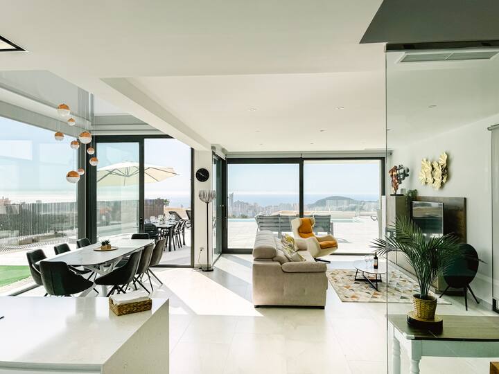 Villa Luxueuse Avec Vue Sur La Mer & Benidorm - Finestrat