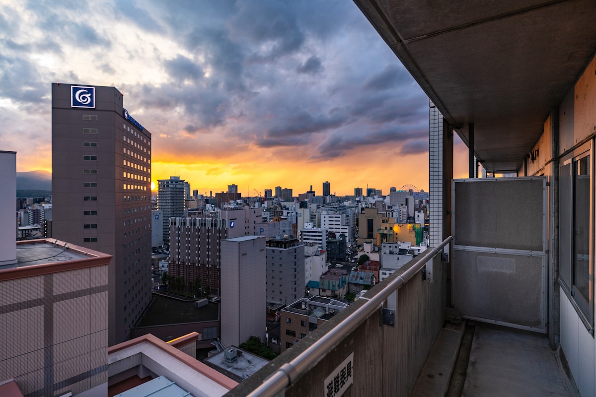 C1704【17階絶景パノラマ】60㎡の2寝室/スキー拠点にも最適/地下鉄と