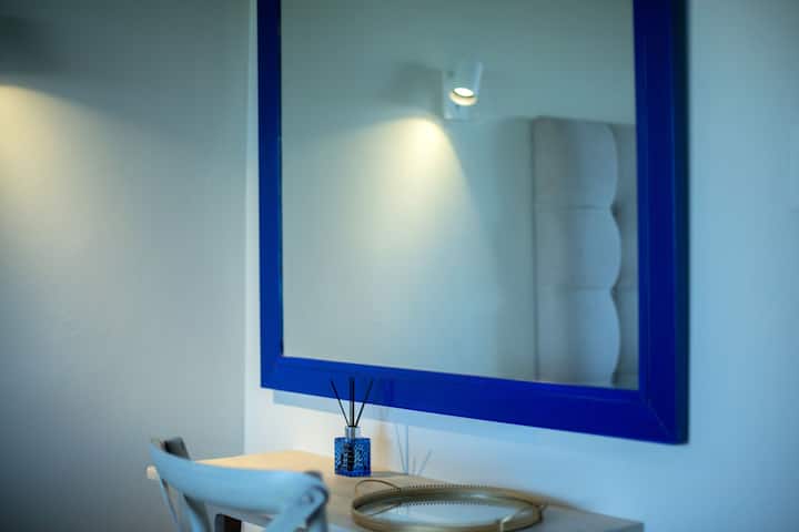 Vanity desk and chair.