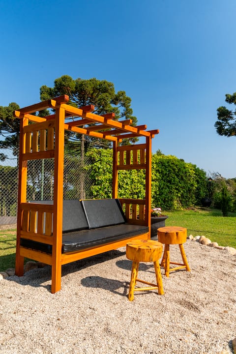 Fogueira, garden, view, design and spa ofurô/sauna.