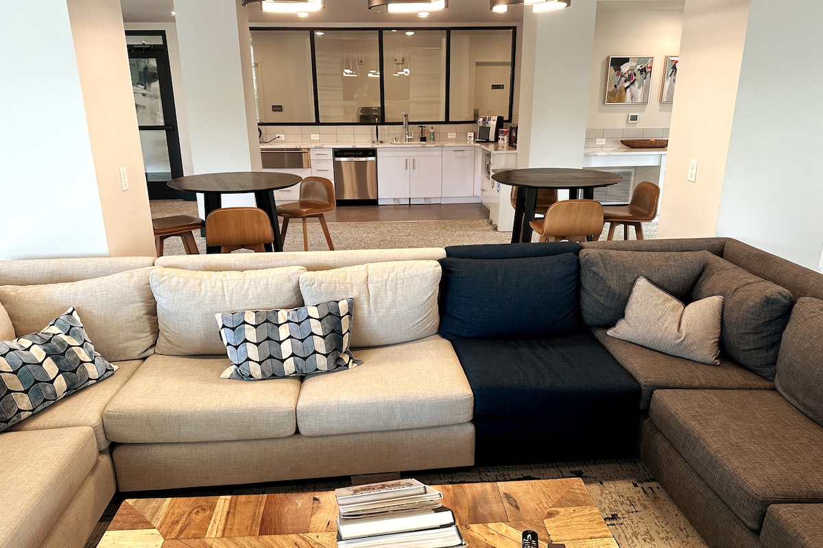 The Club House offers comfortable seating and a full kitchen. This entire space can be reserved for special occasions.