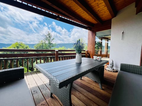 Panoramic view+private parking+2 balconies+1.5 bathrooms