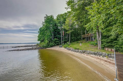 Sandy Lakefront Home Sebago Lake