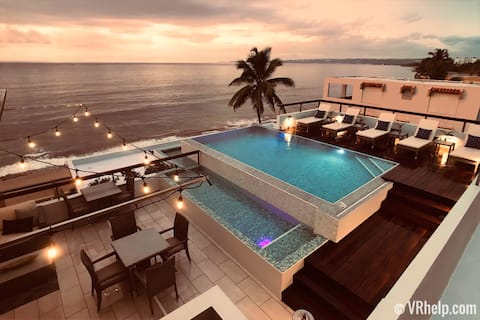 ★ Beachfront ★ with Infinity Pool & Gated Parking.
