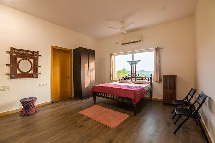 Bedroom with hill-view