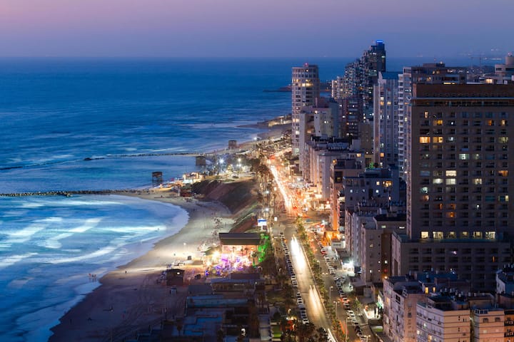 Balcony view of Beachfront Apartment in Bat Yam