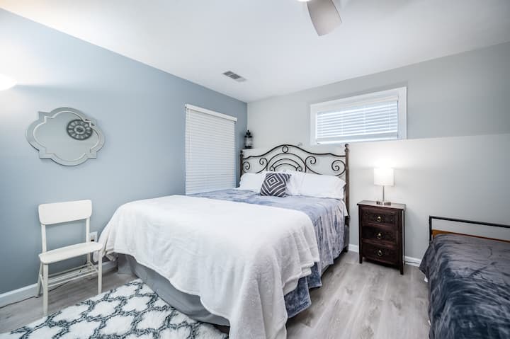 Second bedroom in condo #1 includes a king plus a day bed (two singles) for kids.